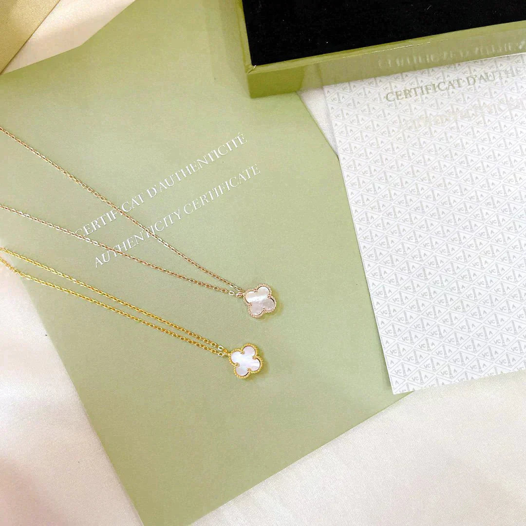[ORA]CLOVER MINI 9.5MM WHITE MOTHER-OF-PEARL NECKLACE