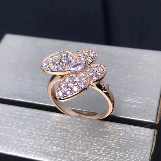 [ORA]BUTTERFLY PINK GOLD DIAMOND RING