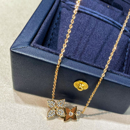 [ORA]STAR BLOSSOM NECKLACE PINK GOLD DIAMONDS