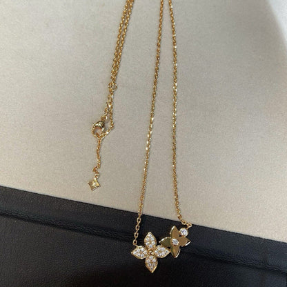 [ORA]STAR BLOSSOM NECKLACE PINK GOLD DIAMONDS