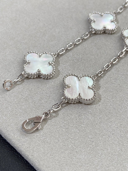 [ORA]CLOVER WHITE PEARL MOP 5 MOTIF BRACELET COLLECTION