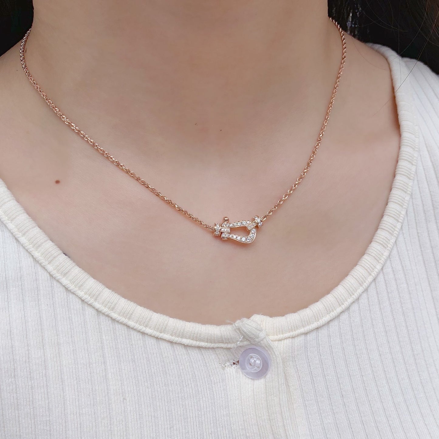 [ORA]FORCE 10 PINK GOLD DIAMOND NECKLACE