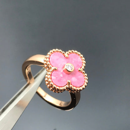 [ORA]CLOVER RHODONIT ROSEGOLD RING
