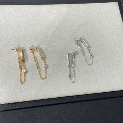 [ORA]CHAINE CHAOS DIAMOND DROP EARRINGS