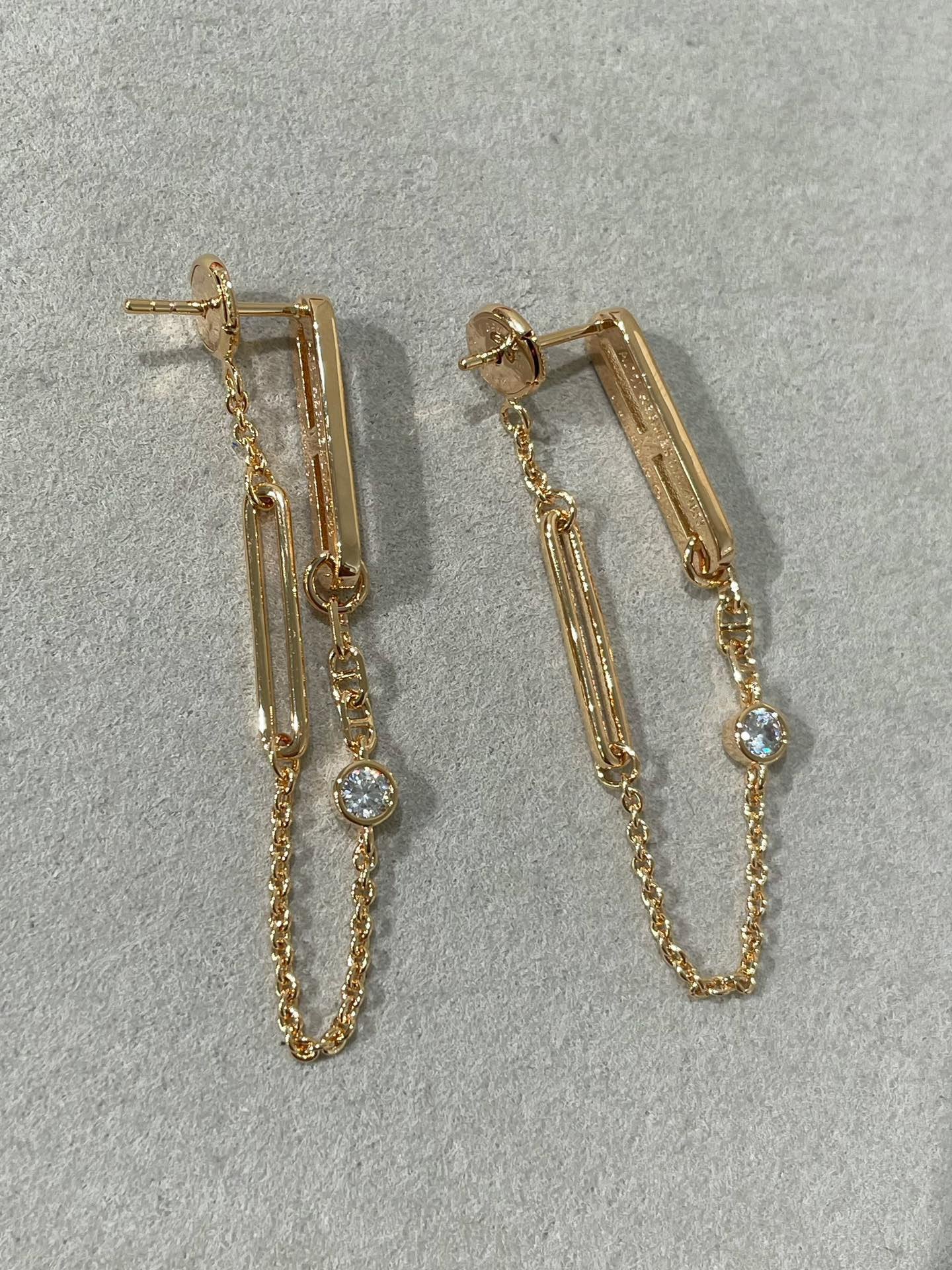 [ORA]CHAINE CHAOS DIAMOND DROP EARRINGS