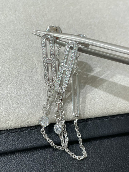 [ORA]CHAINE CHAOS DIAMOND DROP EARRINGS