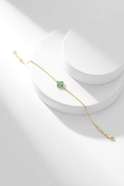 [ORA]CLOVER BRACELET MALACHITE 1 MOTIF