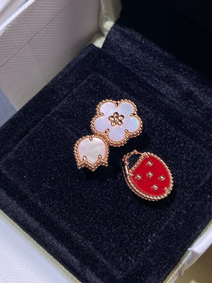 [ORA]LUCKY 3 MOTIF ROSE GOLD RING