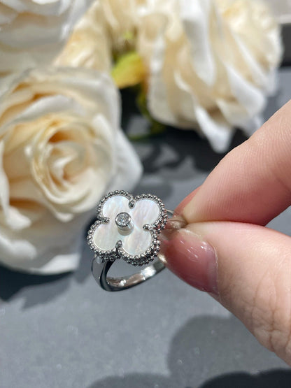 [ORA]CLOVER SILVER MOP DIAMOND RING