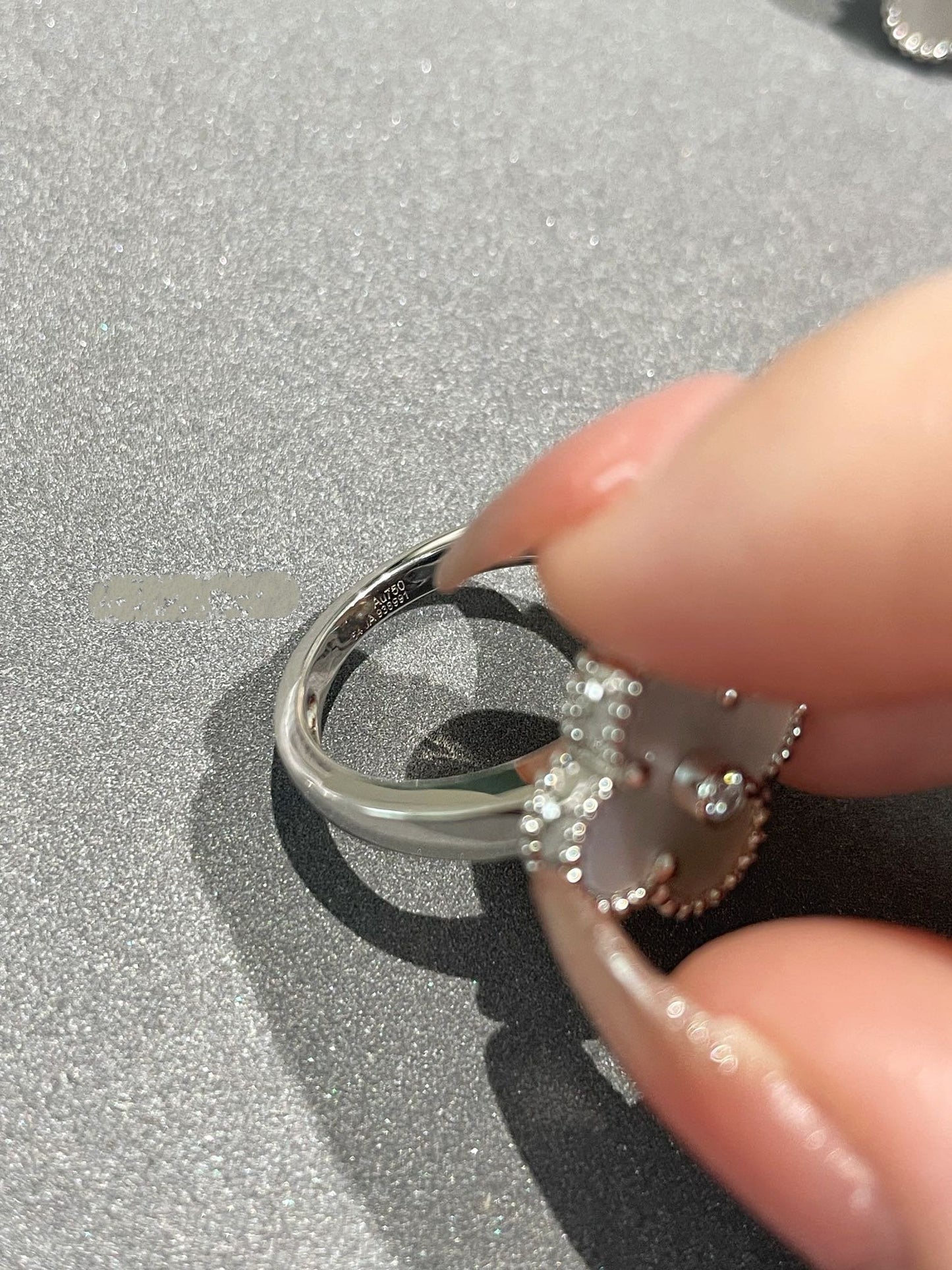 [ORA]CLOVER SILVER MOP DIAMOND RING