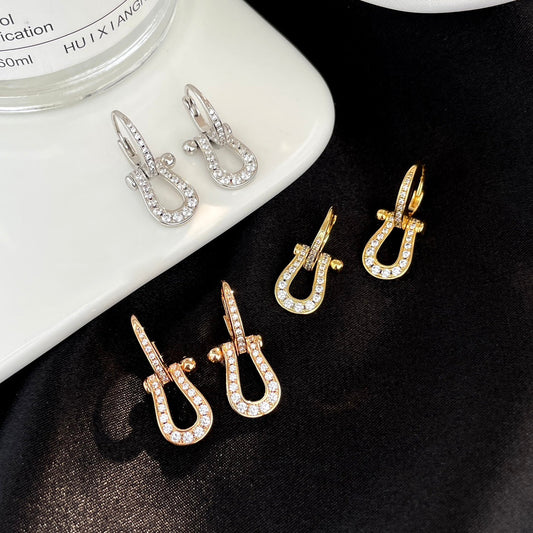 [ORA]FORCE 10 FULL DIAMOND DROP EARRINGS MEDIUM MODEL