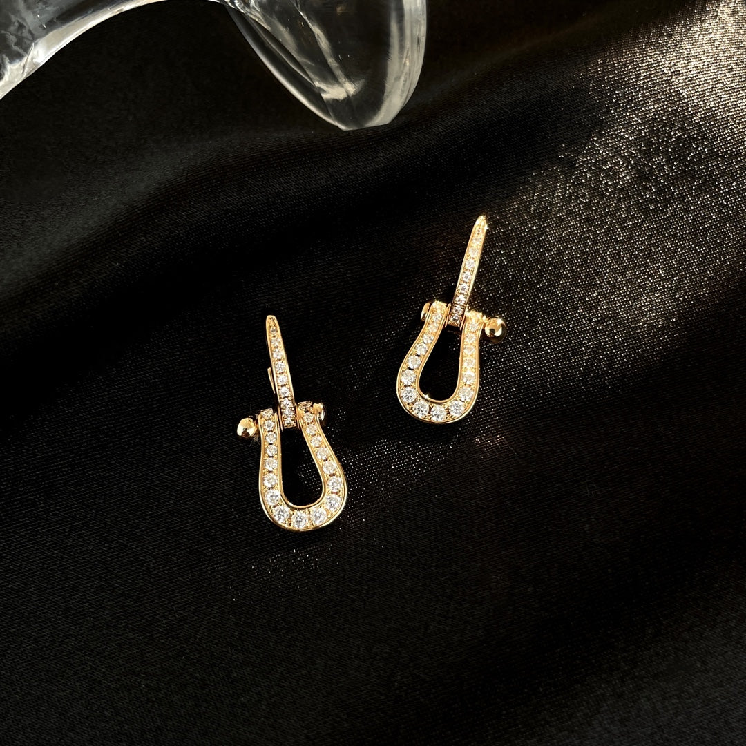 [ORA]FORCE 10 FULL DIAMOND DROP EARRINGS MEDIUM MODEL