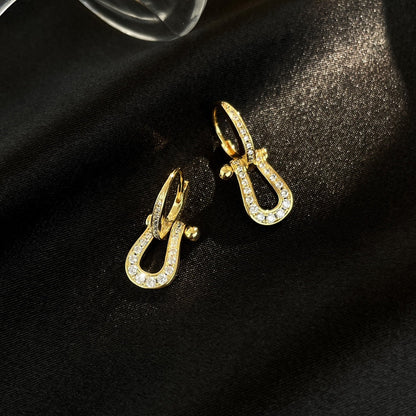 [ORA]FORCE 10 FULL DIAMOND DROP EARRINGS MEDIUM MODEL
