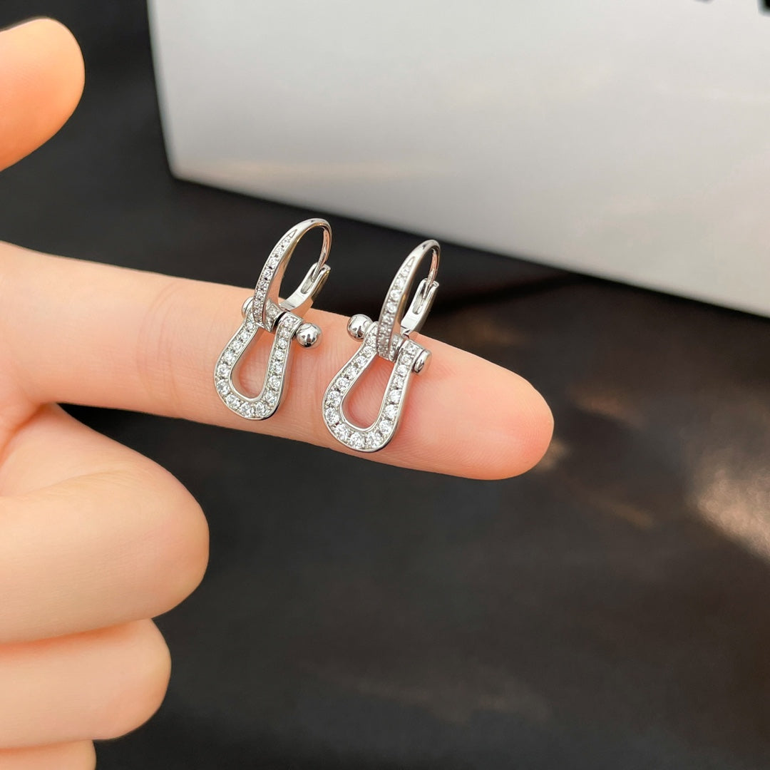 [ORA]FORCE 10 FULL DIAMOND DROP EARRINGS MEDIUM MODEL