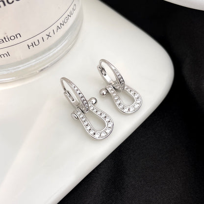 [ORA]FORCE 10 FULL DIAMOND DROP EARRINGS MEDIUM MODEL