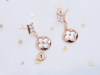 [ORA]STAR AND SUN PINK GOLD MOP DROP EARRINGS