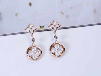 [ORA]STAR AND SUN PINK GOLD MOP DROP EARRINGS