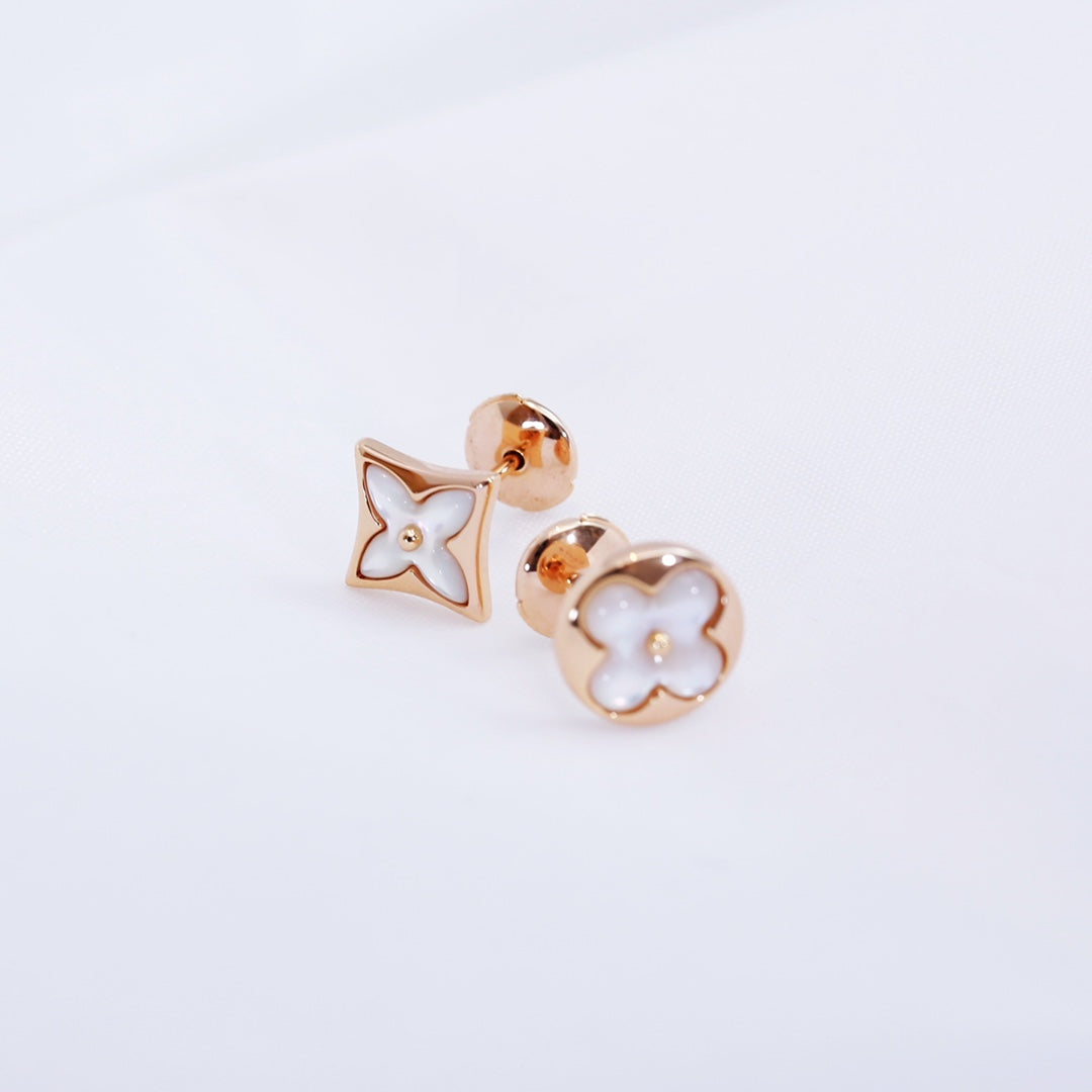 [ORA]STAR AND SUN PINK GOLD MOP STUD EARRINGS