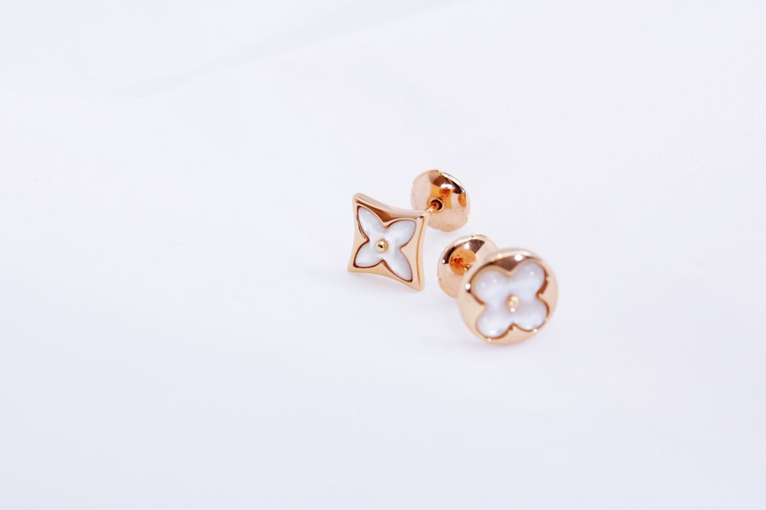 [ORA]STAR AND SUN PINK GOLD MOP STUD EARRINGS