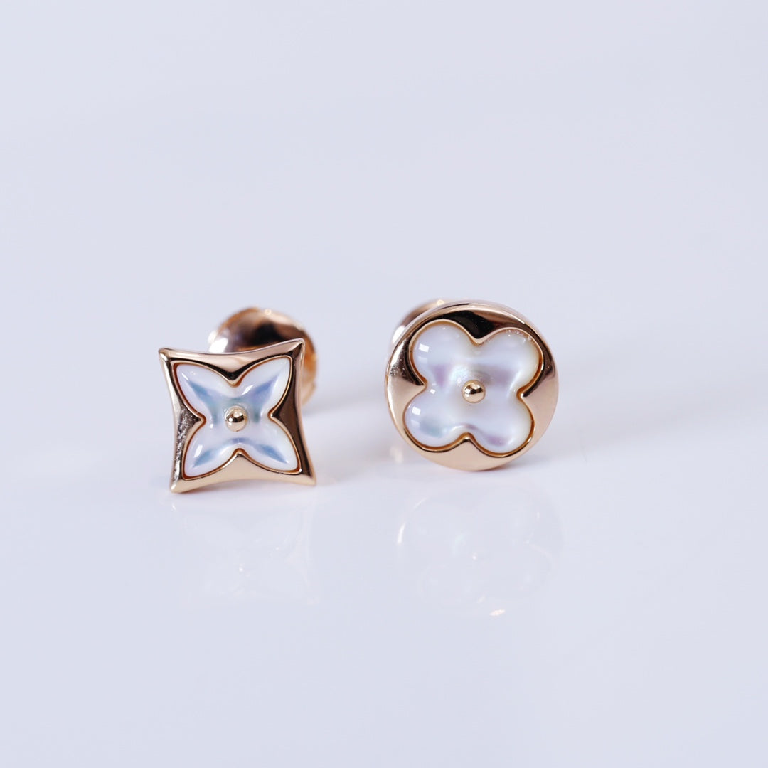 [ORA]STAR AND SUN PINK GOLD MOP STUD EARRINGS