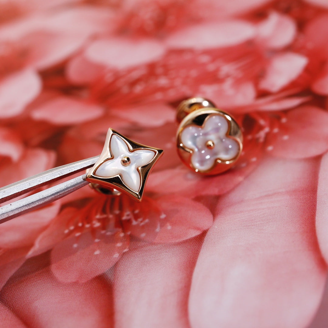 [ORA]STAR AND SUN PINK GOLD MOP STUD EARRINGS
