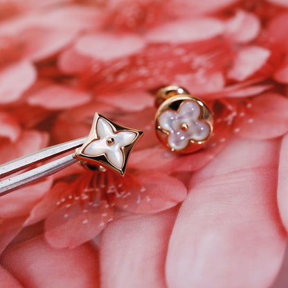 [ORA]STAR AND SUN PINK GOLD MOP STUD EARRINGS