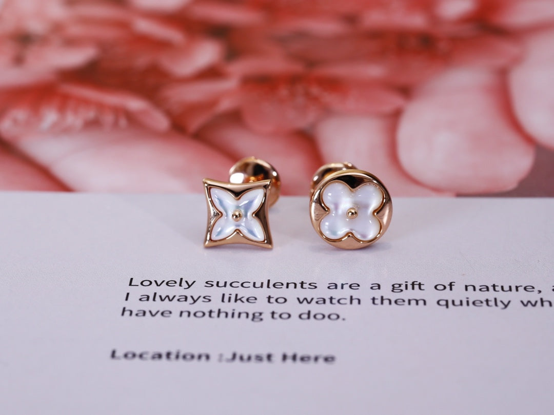[ORA]STAR AND SUN PINK GOLD MOP STUD EARRINGS
