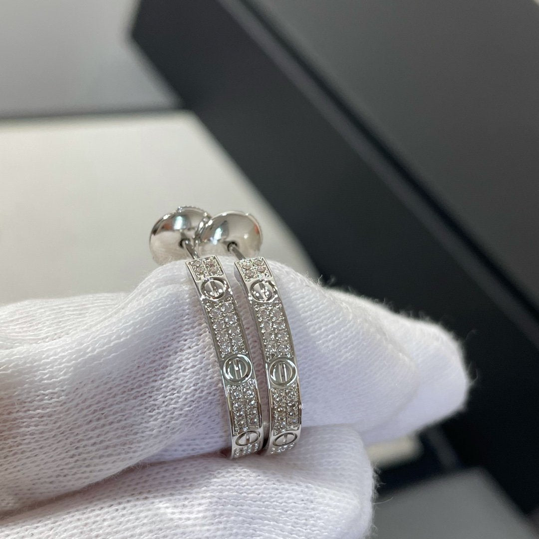 [ORA]LOVE DIAMOND SILVER HOOP EARRINGS