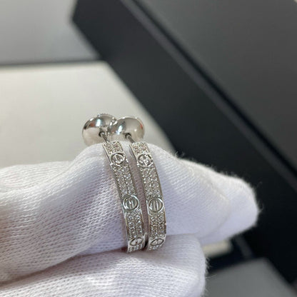 [ORA]LOVE DIAMOND SILVER HOOP EARRINGS