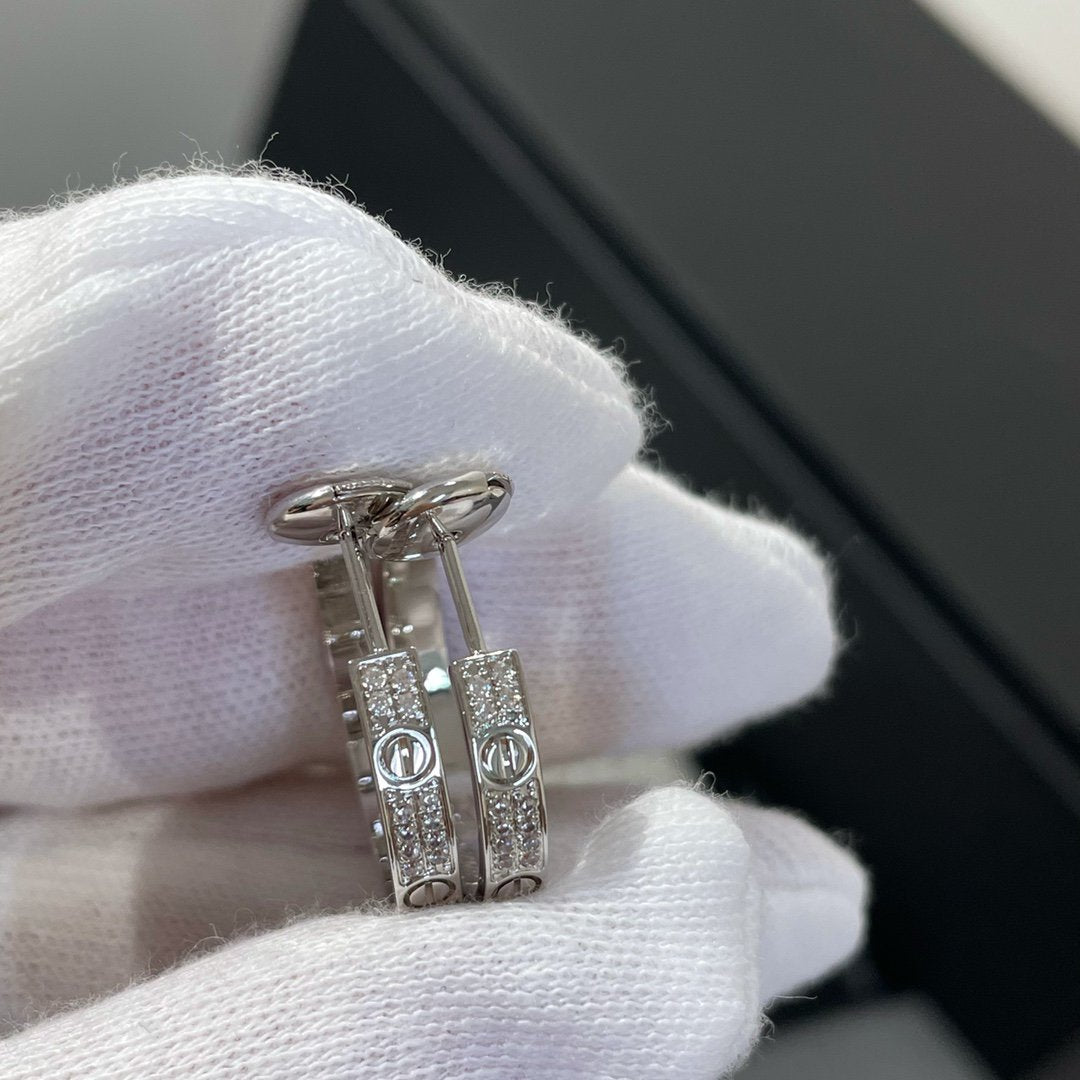 [ORA]LOVE DIAMOND SILVER HOOP EARRINGS