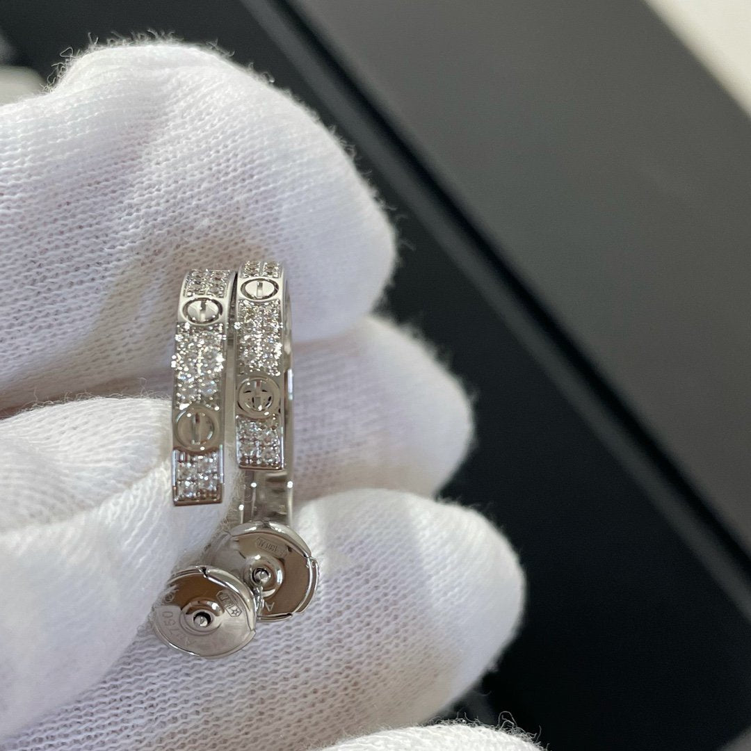 [ORA]LOVE DIAMOND SILVER HOOP EARRINGS
