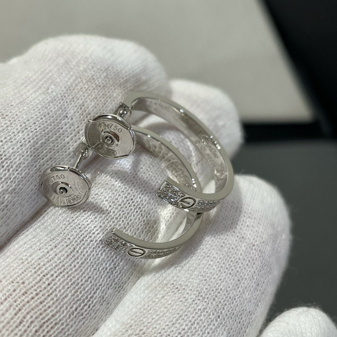 [ORA]LOVE DIAMOND SILVER HOOP EARRINGS