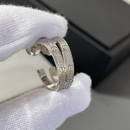 [ORA]LOVE DIAMOND SILVER HOOP EARRINGS