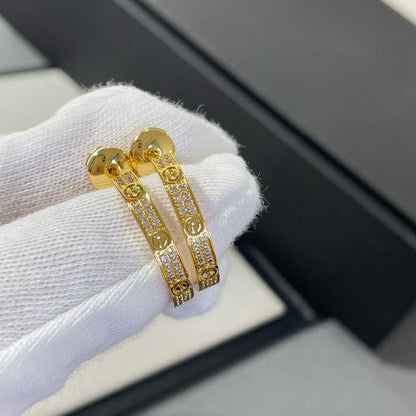 [ORA]LOVE DIAMOND GOLD HOOP EARRINGS