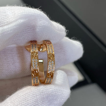 [ORA]LOVE DIAMOND PINK GOLD HOOP EARRINGS
