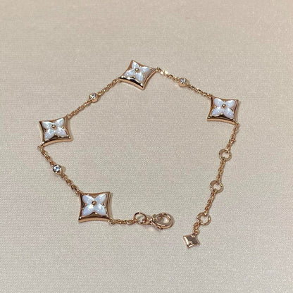 [ORA]STAR 4 MOTIF MOP DIAMOND PINK GOLD BRACELET