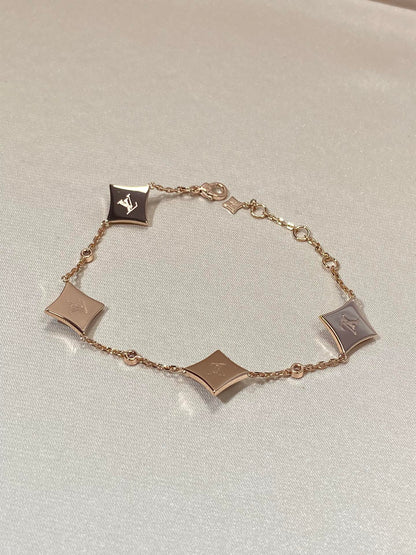 [ORA]STAR 4 MOTIF MOP DIAMOND PINK GOLD BRACELET