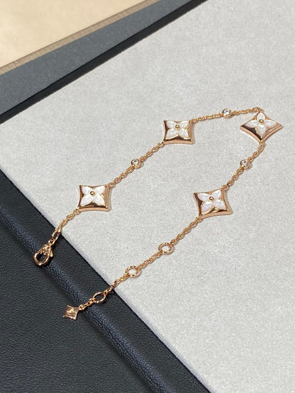 [ORA]STAR 4 MOTIF MOP DIAMOND PINK GOLD BRACELET