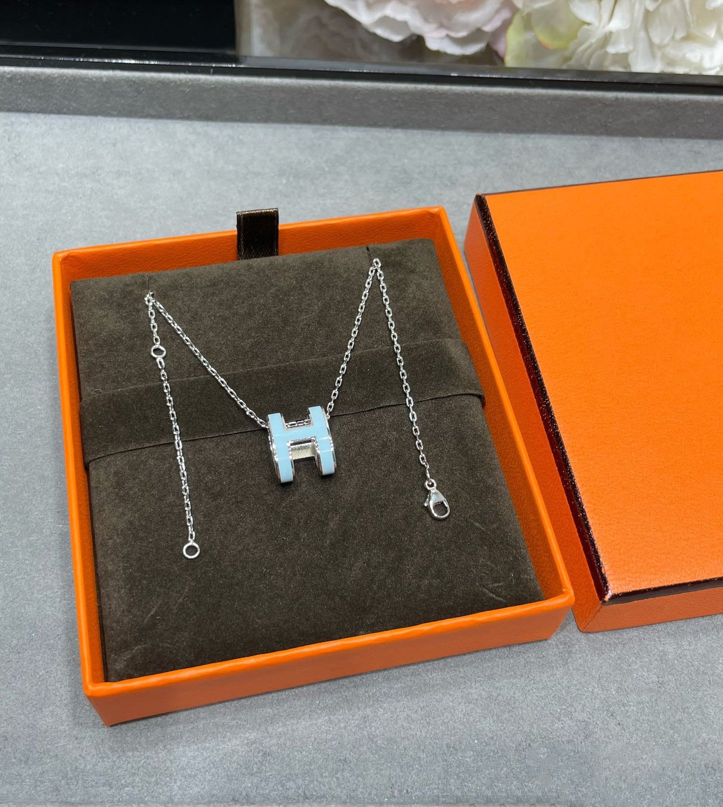 [ORA]POP H SKY BLUE NECKLACE