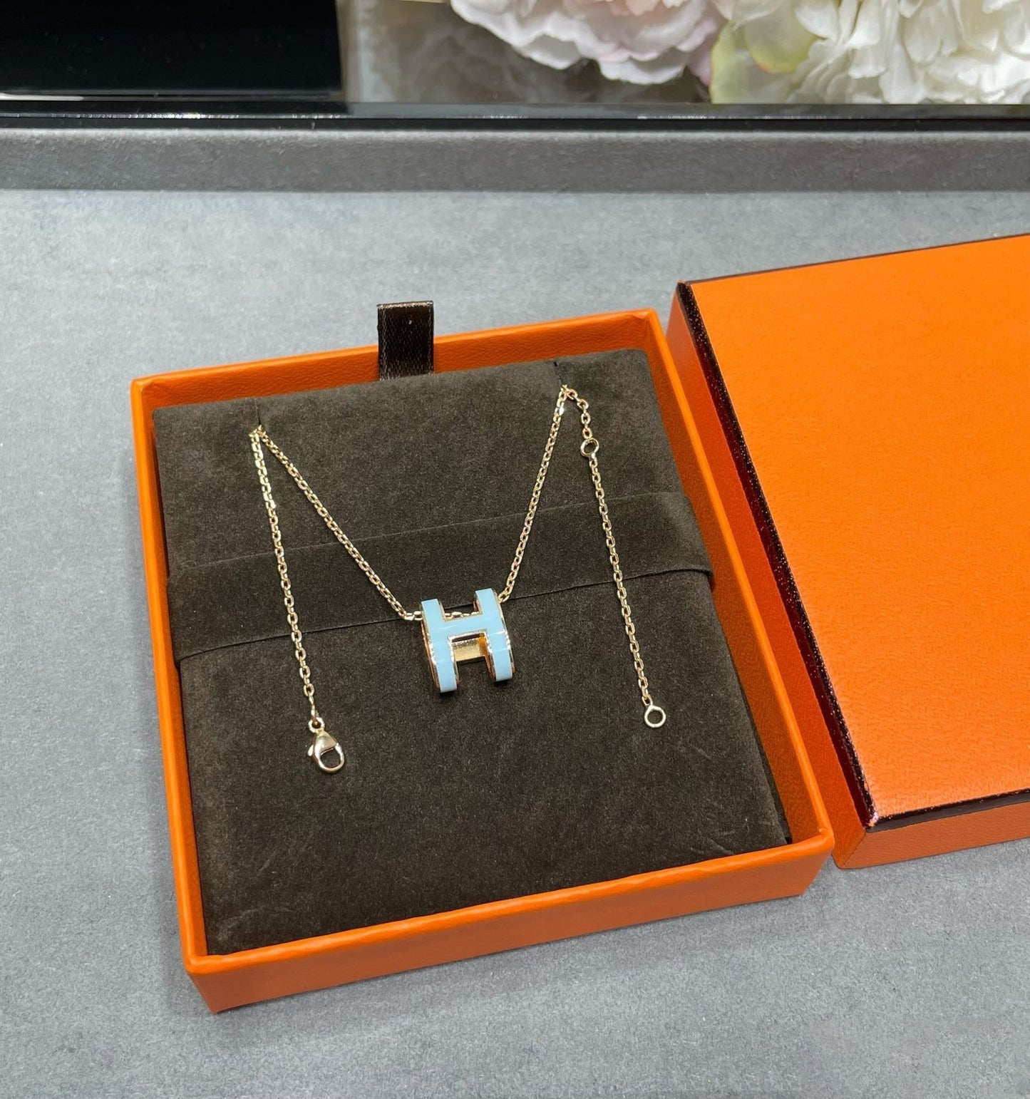 [ORA]POP H SKY BLUE NECKLACE