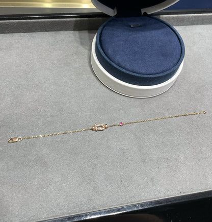 [ORA]FORCE 10 DIAMOND CHAIN LINK PINK GOLD BRACELET