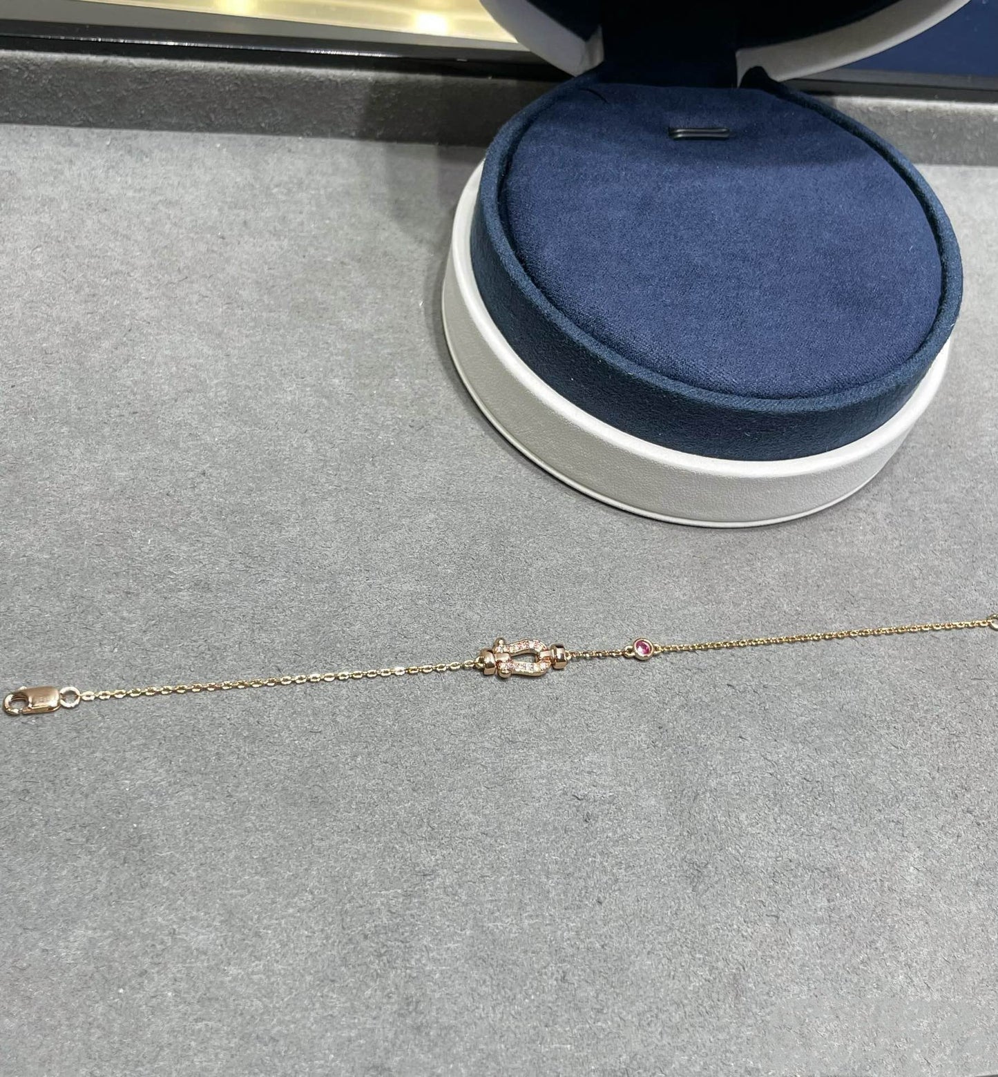 [ORA]FORCE 10 DIAMOND CHAIN LINK PINK GOLD BRACELET