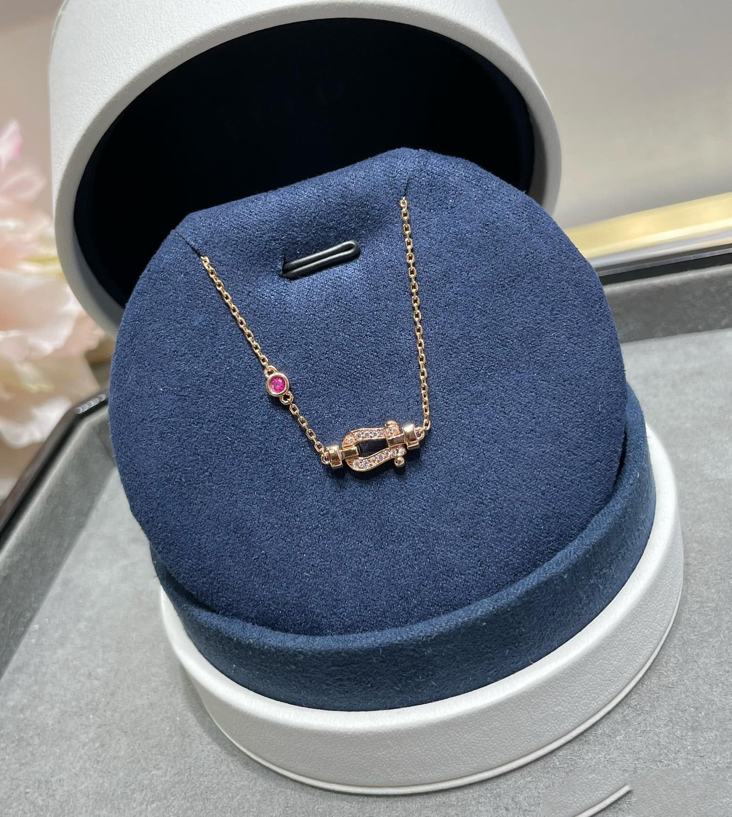 [ORA]FORCE 10 DIAMOND CHAIN LINK PINK GOLD BRACELET