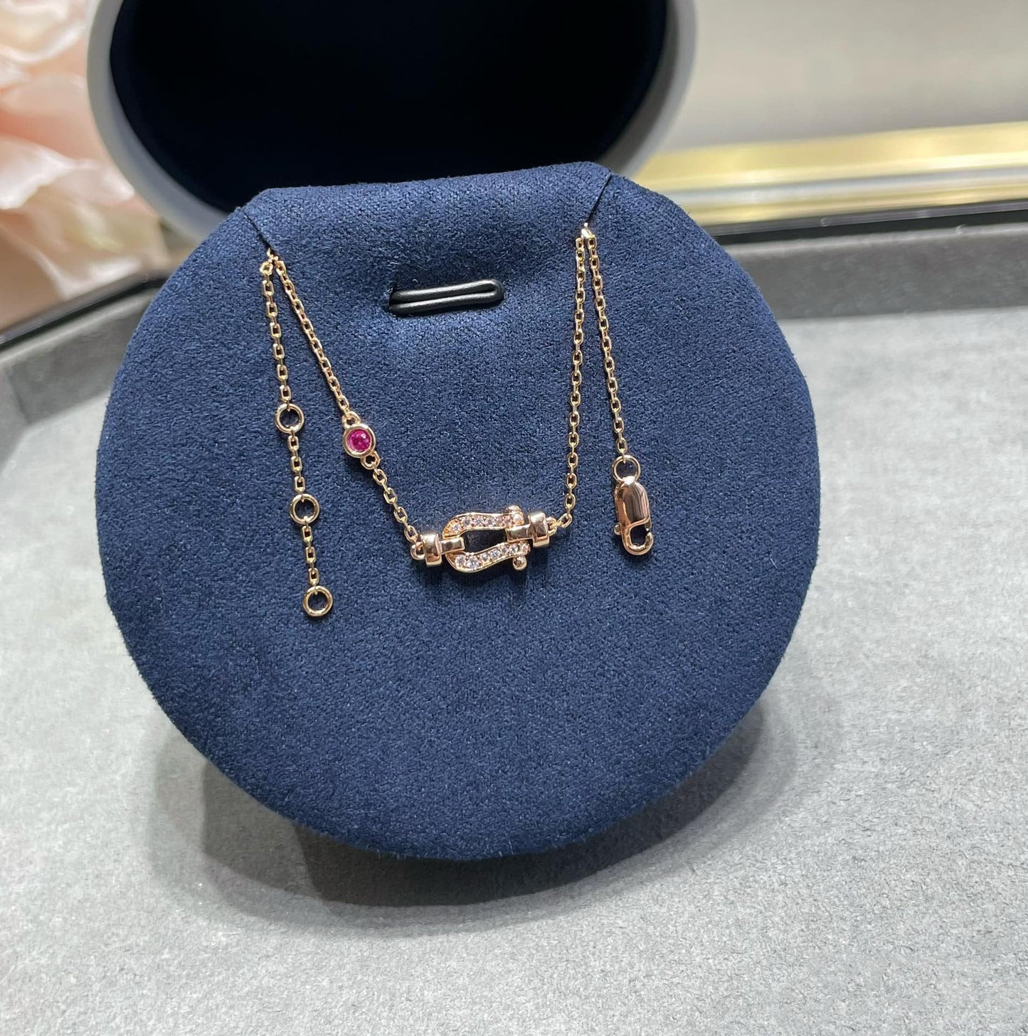 [ORA]FORCE 10 DIAMOND CHAIN LINK PINK GOLD BRACELET