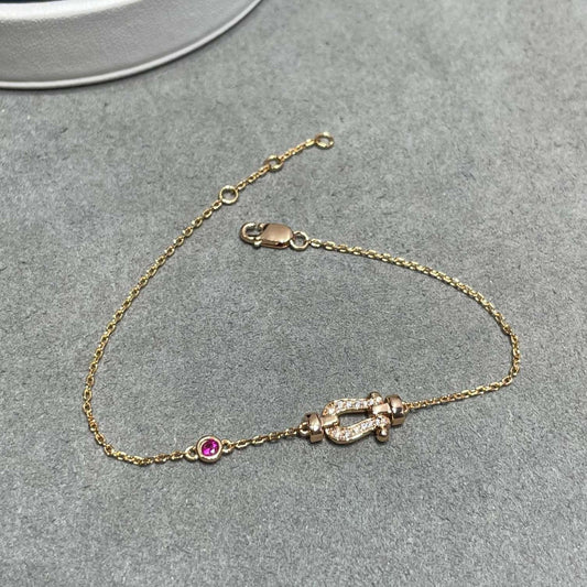 [ORA]FORCE 10 DIAMOND CHAIN LINK PINK GOLD BRACELET