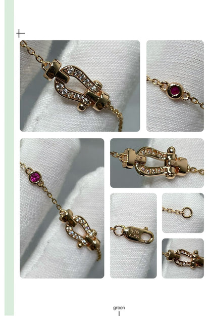[ORA]FORCE 10 DIAMOND CHAIN LINK PINK GOLD BRACELET