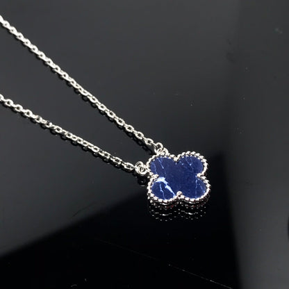 [ORA]CLOVER PIETERSIT SILBER LANGE HALSKETTE