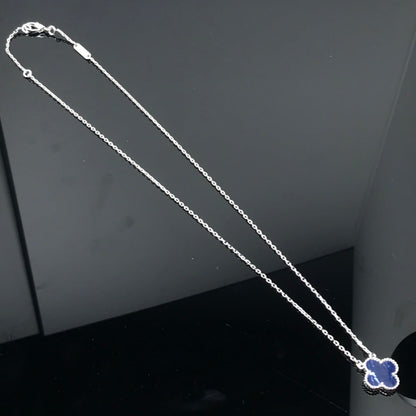 [ORA]CLOVER PIETERSIT SILBER LANGE HALSKETTE