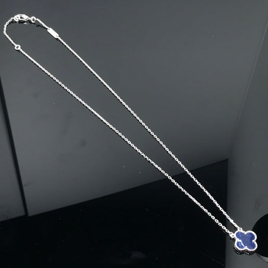 [ORA]CLOVER PIETERSITE SILVER LONG NECKLACE