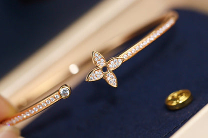 [ORA]IDYLLE PINK GOLD OPEN BRACELET DIAMOND PAVED